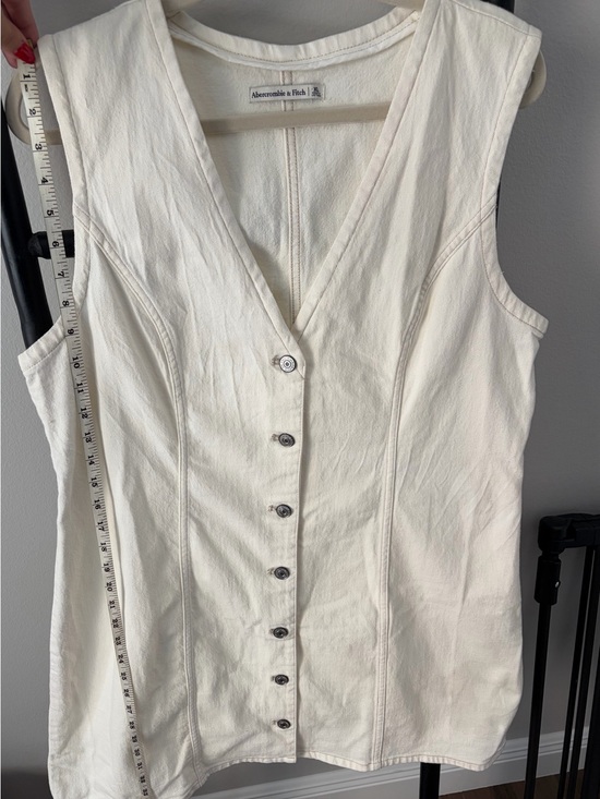 Abercrombie & Fitch Tops - Abercrombie & Fitch Women's Cream Button-Front Sleeveless Denim Vest Dress